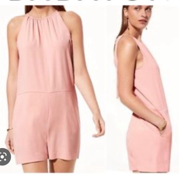 Babaton Aritzia Salvador Shorts Romper One Piece Sleeveless Halter Top Pink Sz 2 - Picture 7 of 8